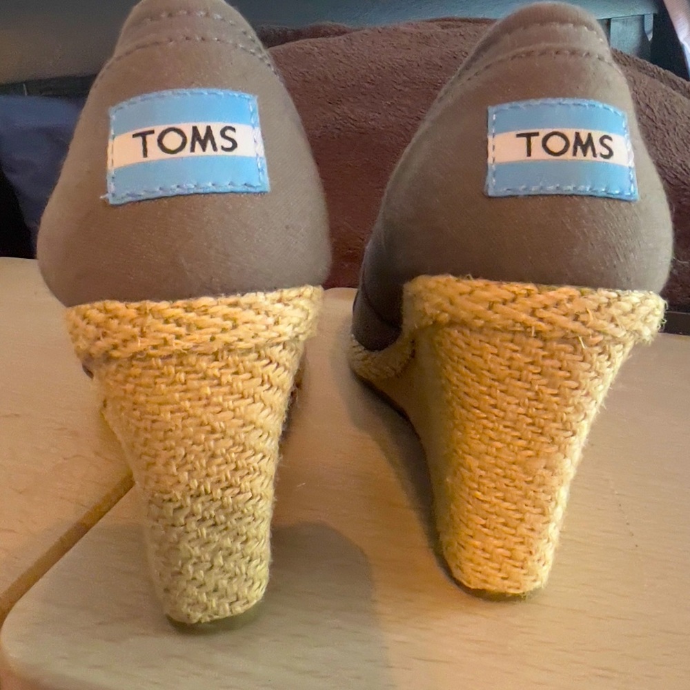 TOMS SIZE 6.5 gray wedges, worn maybe twice